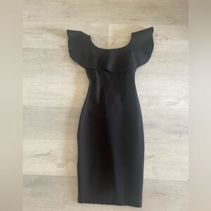 Elegant Black Ruffle Dress